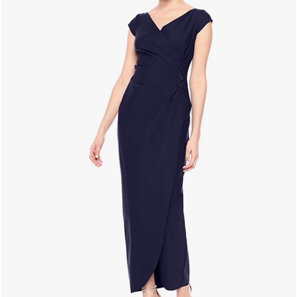 Alex Evenings Compression Line Embellished Jersey Column Gown